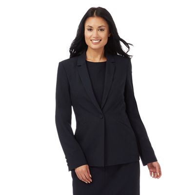 Navy seamed suit jacket